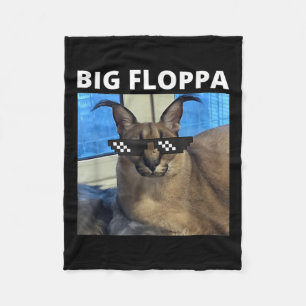 Big Floppa Meme Cat Fleecedecke