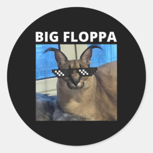 Big Floppa Meme Cat Runder Aufkleber