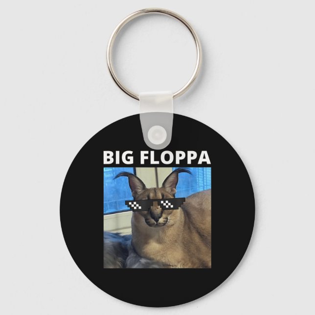 Big Floppa Meme Cat Schlüsselanhänger (Vorderseite)