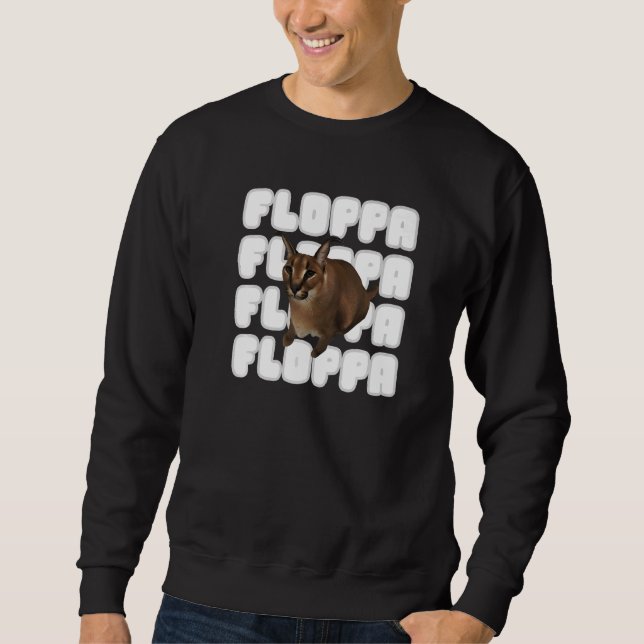 Big Floppa Meme Cat Sweatshirt (Vorderseite)