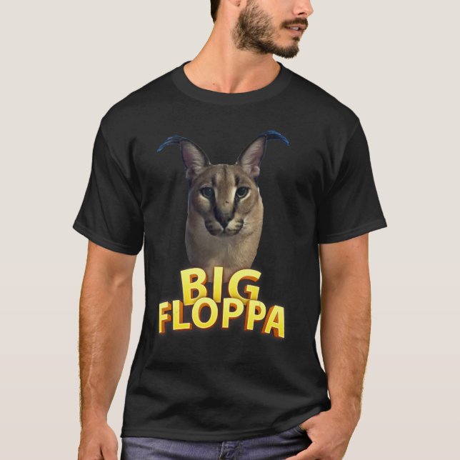 Big Floppa Meme Cat T-Shirt (Vorderseite)