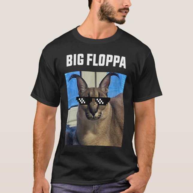 Big Floppa Meme Cat T-Shirt (Vorderseite)