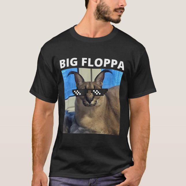 Big Floppa Meme Cat T-Shirt (Vorderseite)