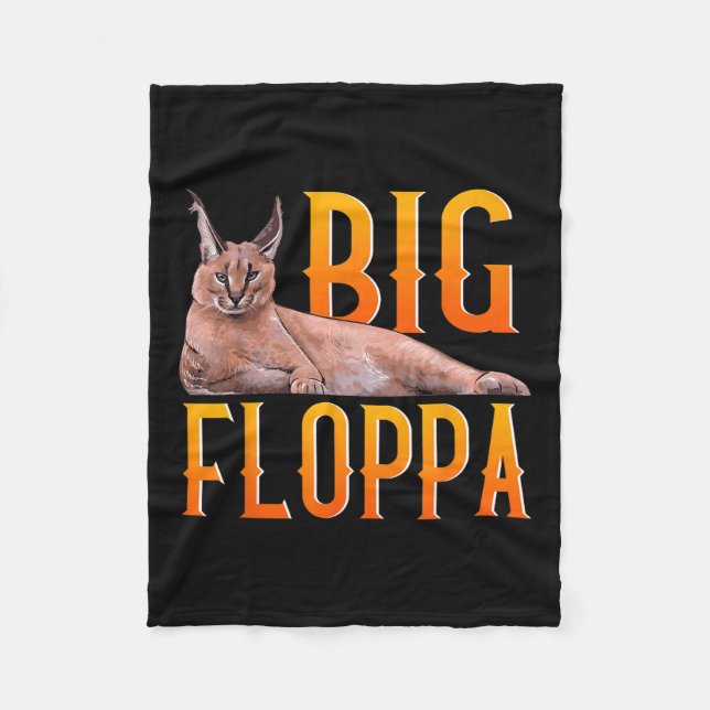 Big Floppa Meme Niedlich Caracal Cat Fleecedecke (Vorderseite)