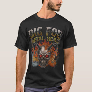 BIG FOE Metal Kopf – Totenkopf & E-Gitarren Rock T-Shirt