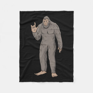 Big Foot Asl Hand Gesture Deaf Hörverlust Awaren Fleecedecke
