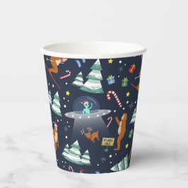 Big Foot, Außerirdischen & Rentier Weihnachten Pappbecher