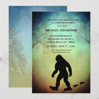 Big Foot Birthday Einladung