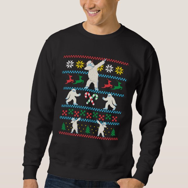 Big Foot Dabbing Yeti Ugly Christmas Sweater Winte Sweatshirt (Vorderseite)