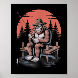 Big Foot Fischen Cool Fischfang Fischer Bigfoot Sa Poster