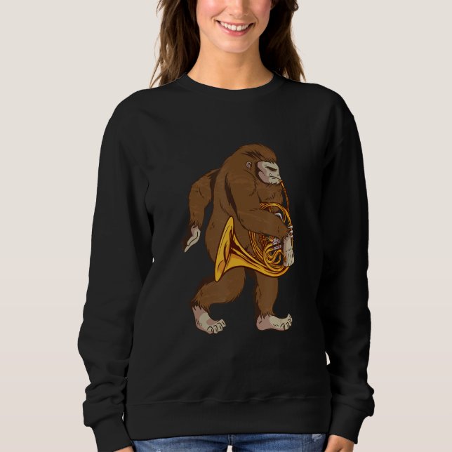 Big Foot French Horn Player Brass Instrument Frenc Sweatshirt (Vorderseite)