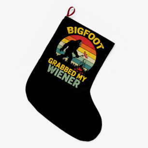 Big Foot hat mein Würstchen Funny Sasquatch Großer Weihnachtsstrumpf