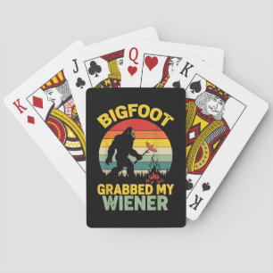 Big Foot hat mein Würstchen Lustiger Sasquatch Spielkarten
