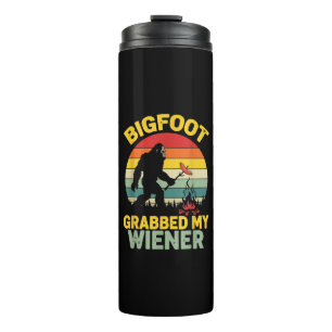 Big Foot hat meinen Wiener gepackt Lustiger Sasqua Thermosbecher