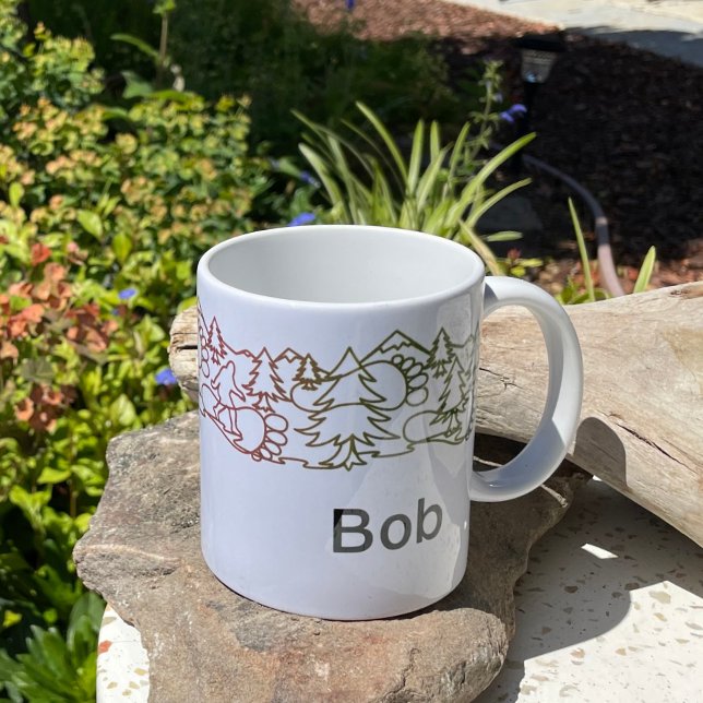 Big Foot Hiker Footprints personalisiert Mug Kaffeetasse (Big Foot for Bob)