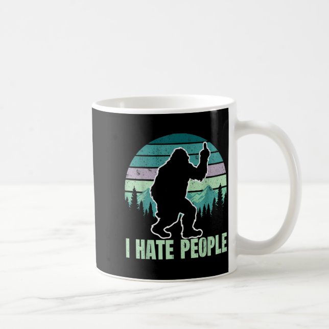 Big Foot I Hate People Middle Finger Sasquatch Ret Kaffeetasse (Rechts)