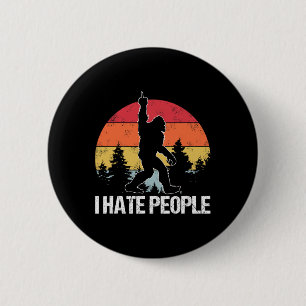 Big Foot Ich hasse Leute Mittelfinger Sasquatch Re Button
