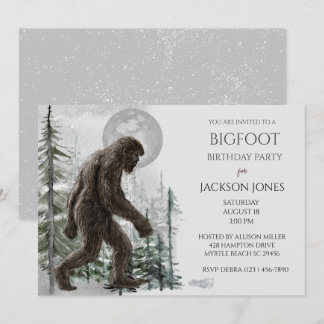 Big Foot/Sasquatch Geburtstagsparty Einladung