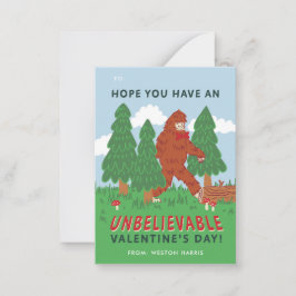 Big Foot Sasquatch Klassenzimmer Valentine's Excha Mitteilungskarte