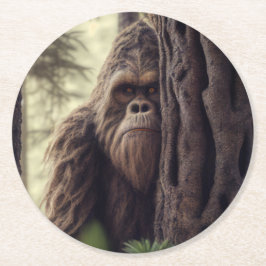 Big Foot/Sasquatch Runder Pappuntersetzer