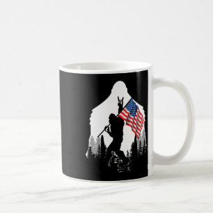 Big Foot Shirt - Bigfoot Sasquatch American Flag P Kaffeetasse