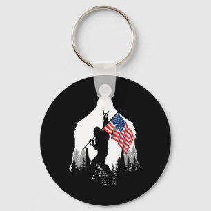 Big Foot Shirt - Bigfoot Sasquatch American Flag P Schlüsselanhänger