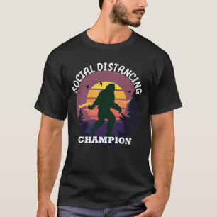 Big Foot Social Distance Champion Retro Sunset T-Shirt