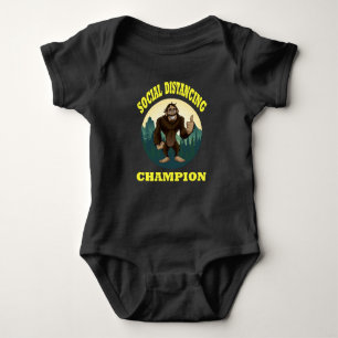 Big Foot Social Distancing Funny Baby Strampler