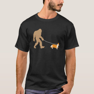Big Foot Walking mit Corgi Dog Tshirt267 T-Shirt