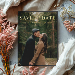 Big Foto Foil Save the Date Gold Folie Einladungspostkarte