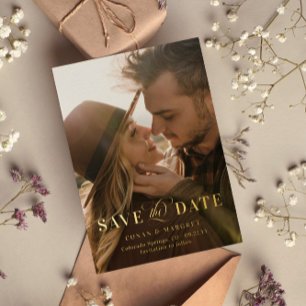 Big Foto Gold Foil Save the Date Folieneinladung