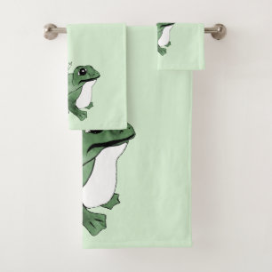Big Frog Little Japanischer Frog Toad 19. Jahrhund Badhandtuch Set