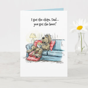 Big Funny Shaggy Dog Card für Vater Karte