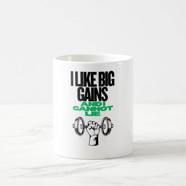Big Gains Funny Gym Shirt Kaffeetasse (Mittel)