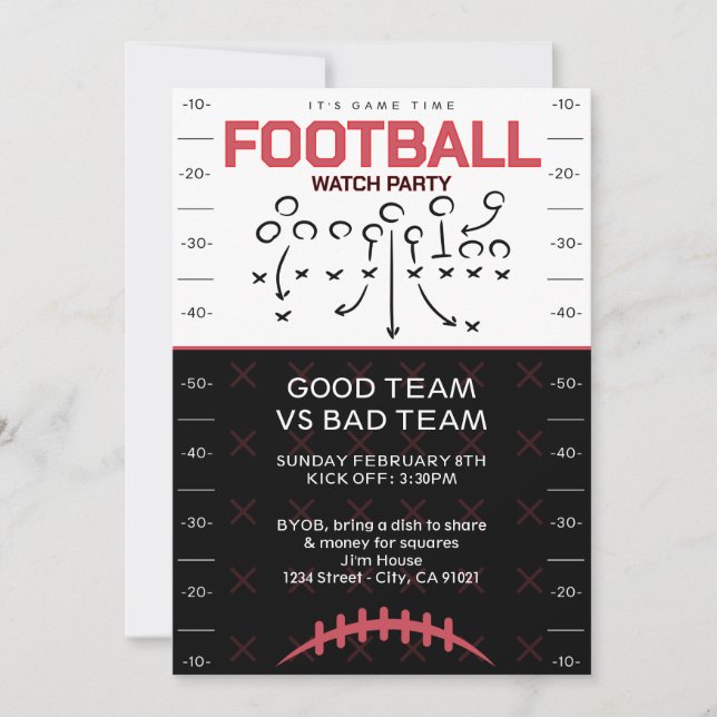 BIG GAME Football Party Invitation Einladung (Vorderseite)