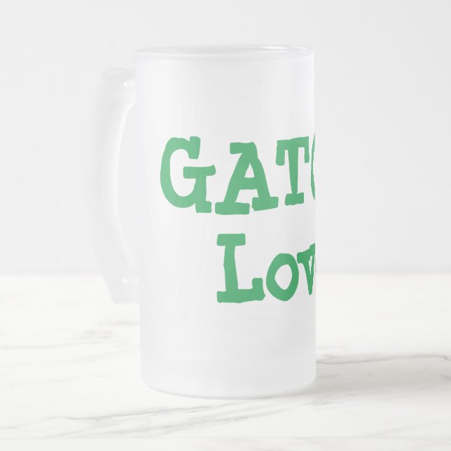 Big Gator Liebe Mattiert Glass Beer Tasse (Vorderseite Links)