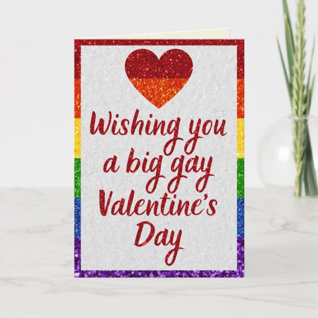 Big Gay Day LGBT Prix Glitzer Valentine Card Karte (Vorderseite)