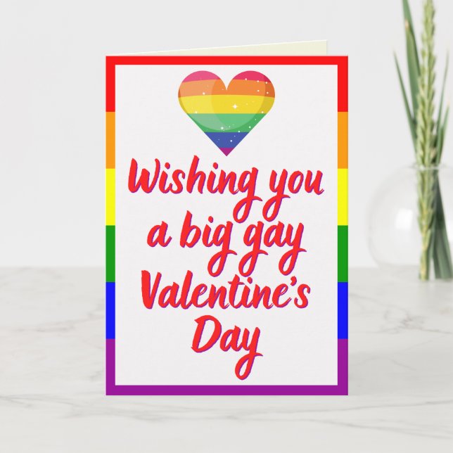 Big Gay Day LGBT Prix Themed Valentine Card Karte (Vorderseite)