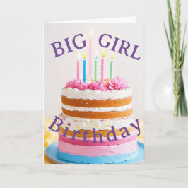 Big Girl Birthday Card Feiertagskarte