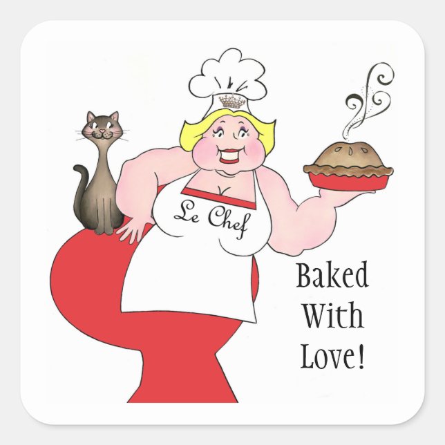 Big Girl Fun "Baked with Liebe!" Aufkleber (Vorderseite)