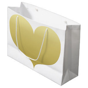 Big Gold Heart Romantische Geschenktasche Große Geschenktüte