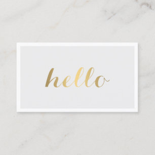 Big Gold Hello Graue und White Business Card Visitenkarte