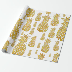 big golden pineapples pattern geschenkpapier