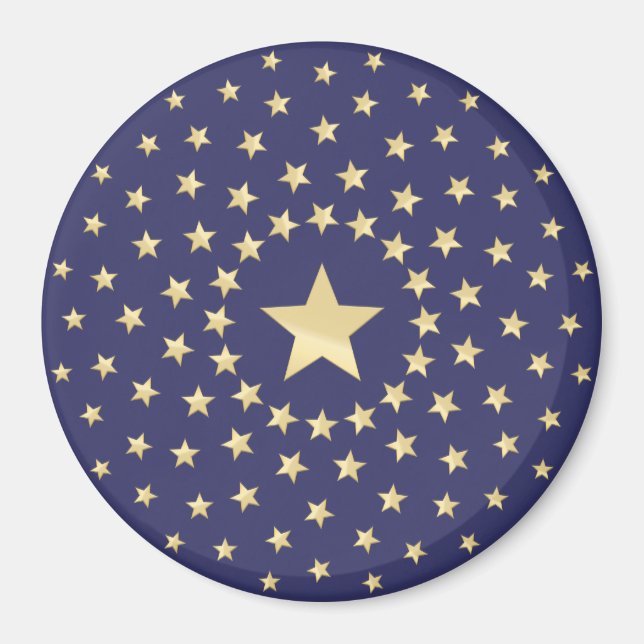 Big Golden Star umkreist von kleineren Sternen Magnet (Vorne)