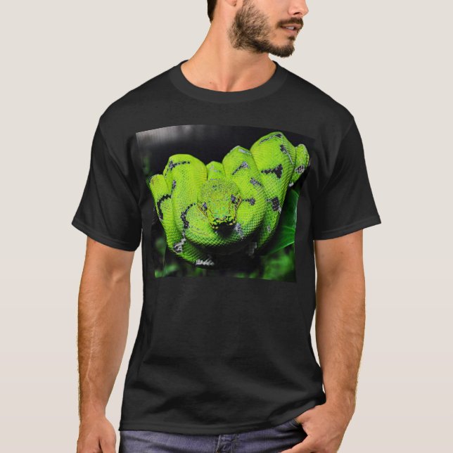 Big Green Boa Schlange T - Shirt (Vorderseite)