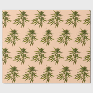 Big Green Buds auf Butternut Beige Personalisiert Geschenkpapier