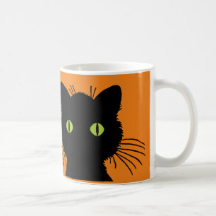 Big Green Mit Augen Black Cat Happy Halloween Desi Kaffeetasse