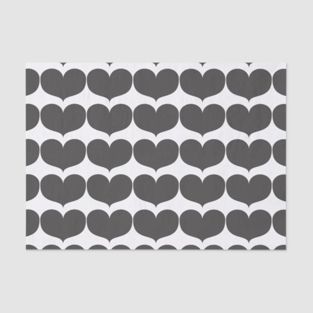 Big Grey Hearts Tissue Seidenpapier (Vorderseite)