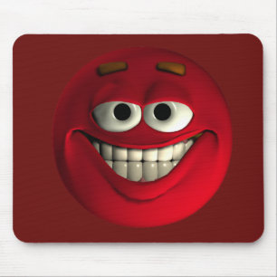 Big Grin Red Emoticon Mousepad