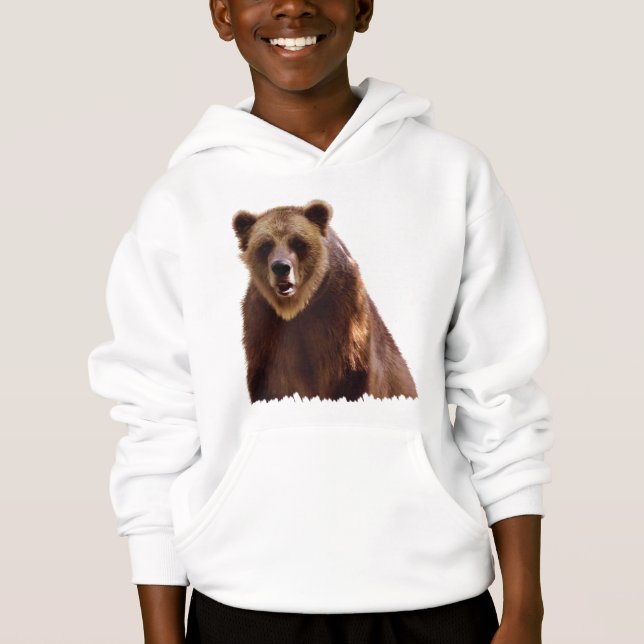 Big Grizzle Bär Naturerlebnis Geschenk Hoodie (Vorderseite)